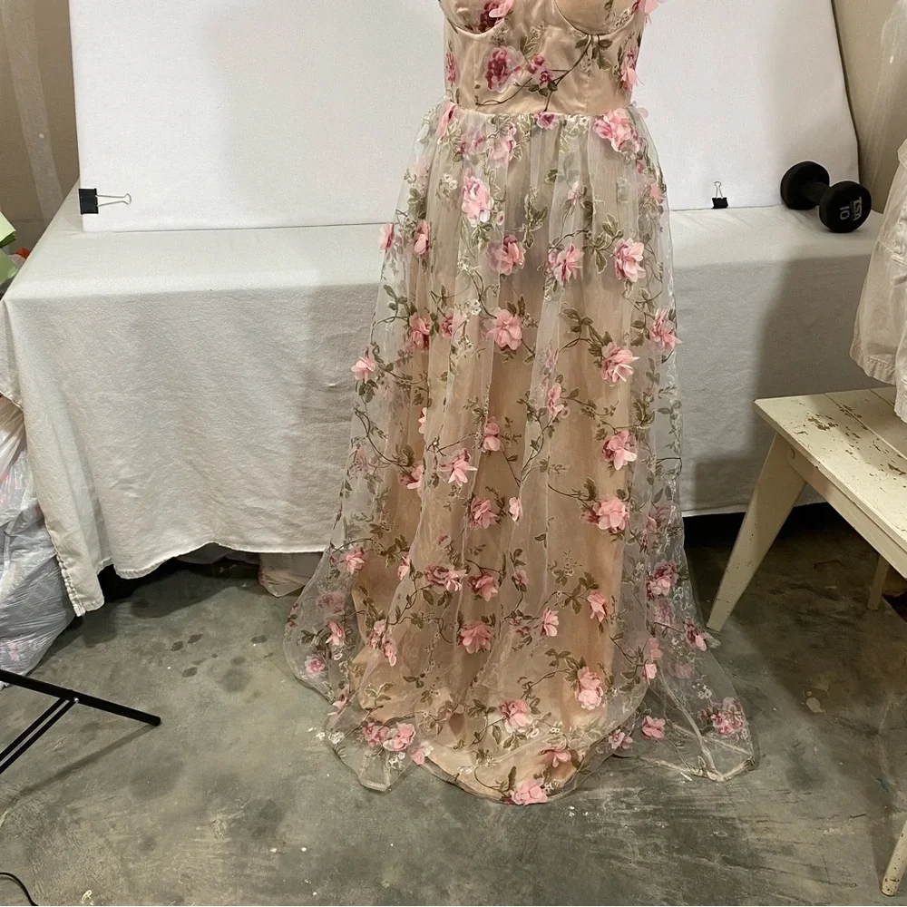 Ever After Dress Chic Floral Maxi Dress with Pink Accents - Picture 2 of 15